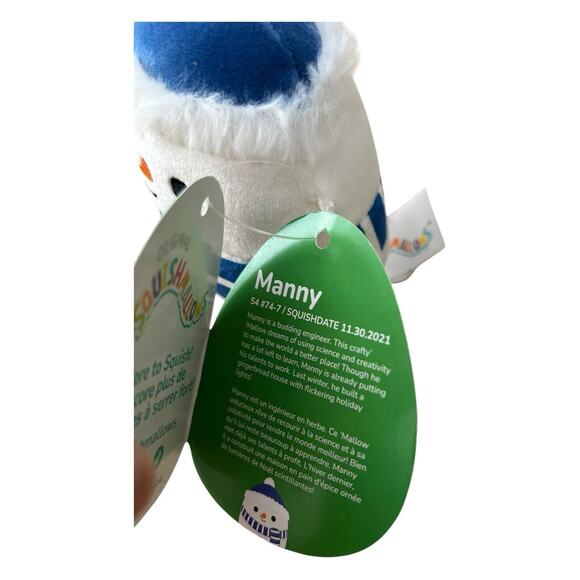 Squishmallow Manny‎ the Snowman Mystery Squad Capsule 2023 Plush 4" Hat - Picture 3 of 6